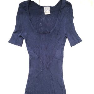 Herve Leger Paris Navy Blue Top